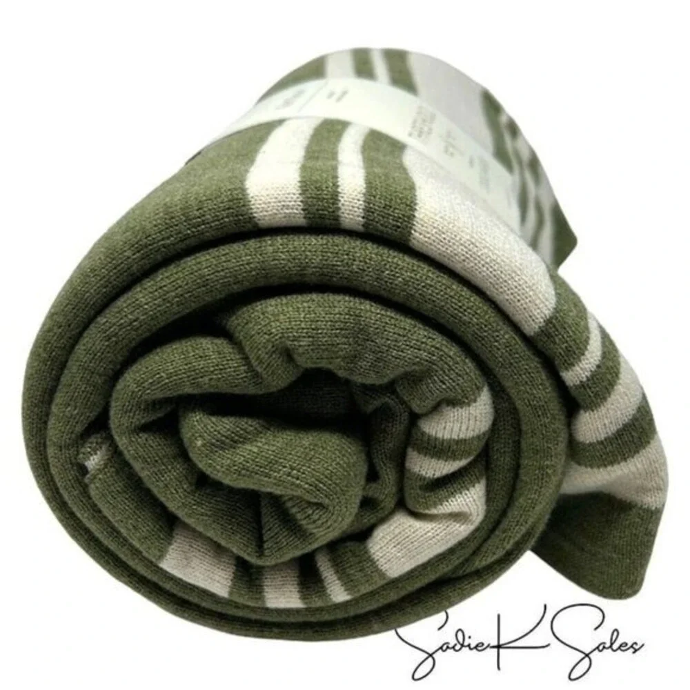 Framed Jacquard Knit Throw‎ Blanket Sage Green - Threshold Studio McGee